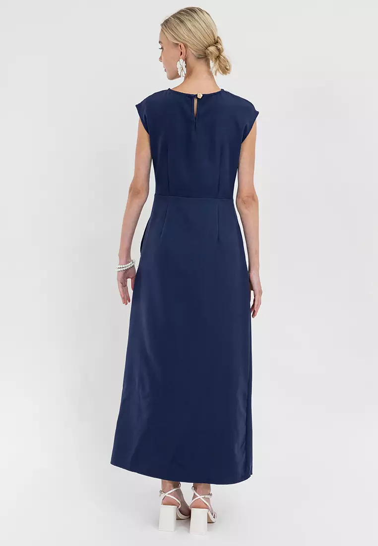 DAZIRA Filipiniana Embroidered Bougainvillea Maxi Dress