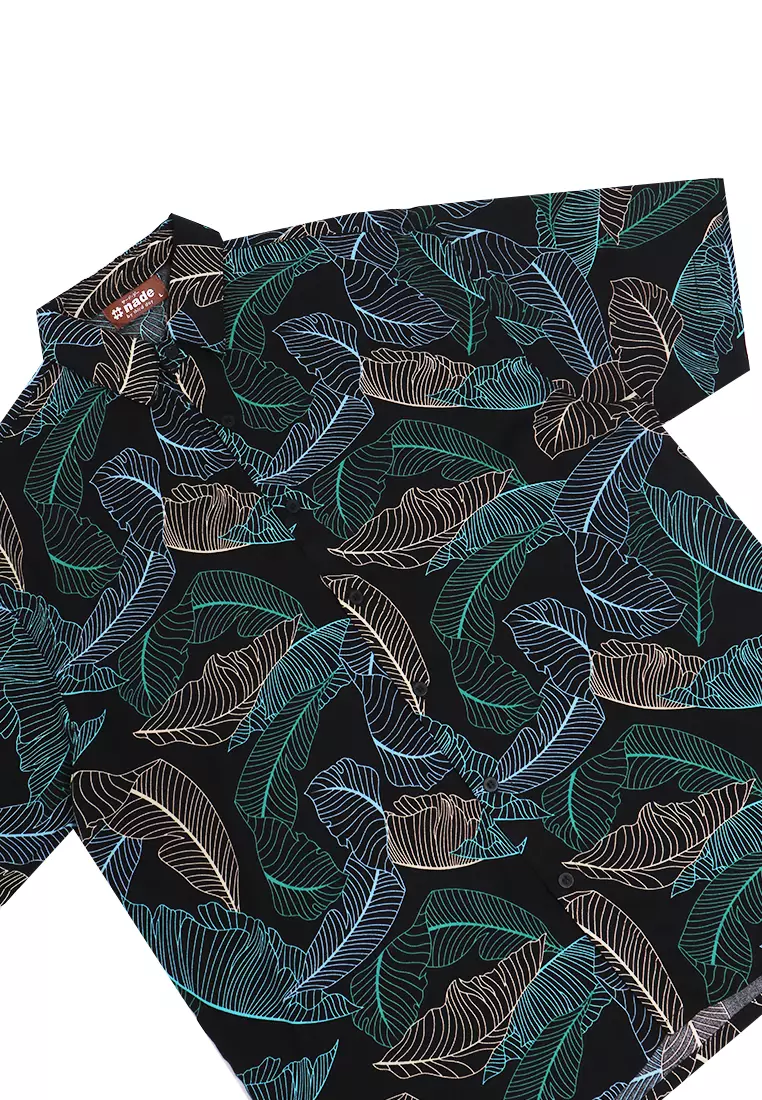 NTA91 Kemeja MKM Men Basic Daun Hitam