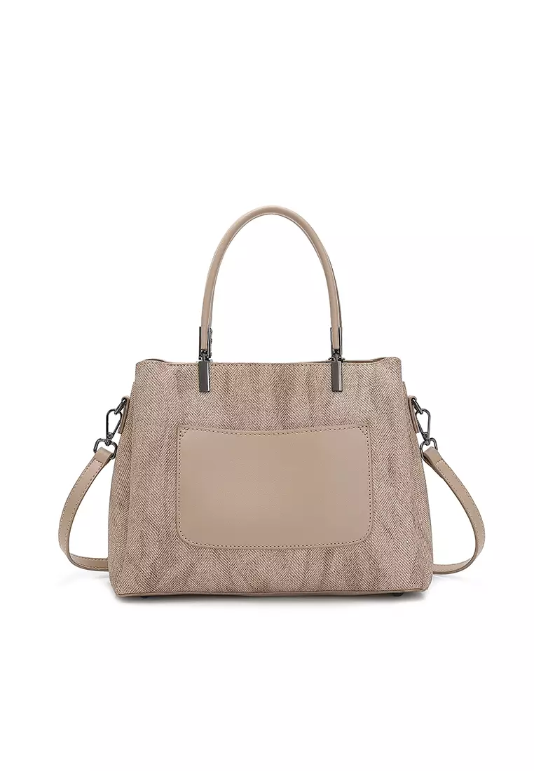 Women's Top Handle Bag / Sling Bag / Crossbody Bag / Shoulder Bag (Tas Tangan Wanita / Tas Selempang Wanita / Tas Bahu Wanita) - Cokelat