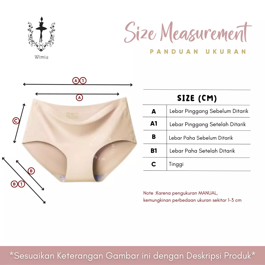 Wimiu 3PCS Celana Dalam Wanita CD Wanita Korset Maxi Pakaian Dalam Wanita 300035