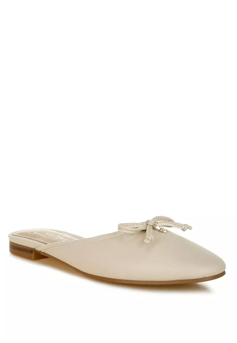 Buy London Rag Bow Slip-On Flat Mules in Beige 2025 Online