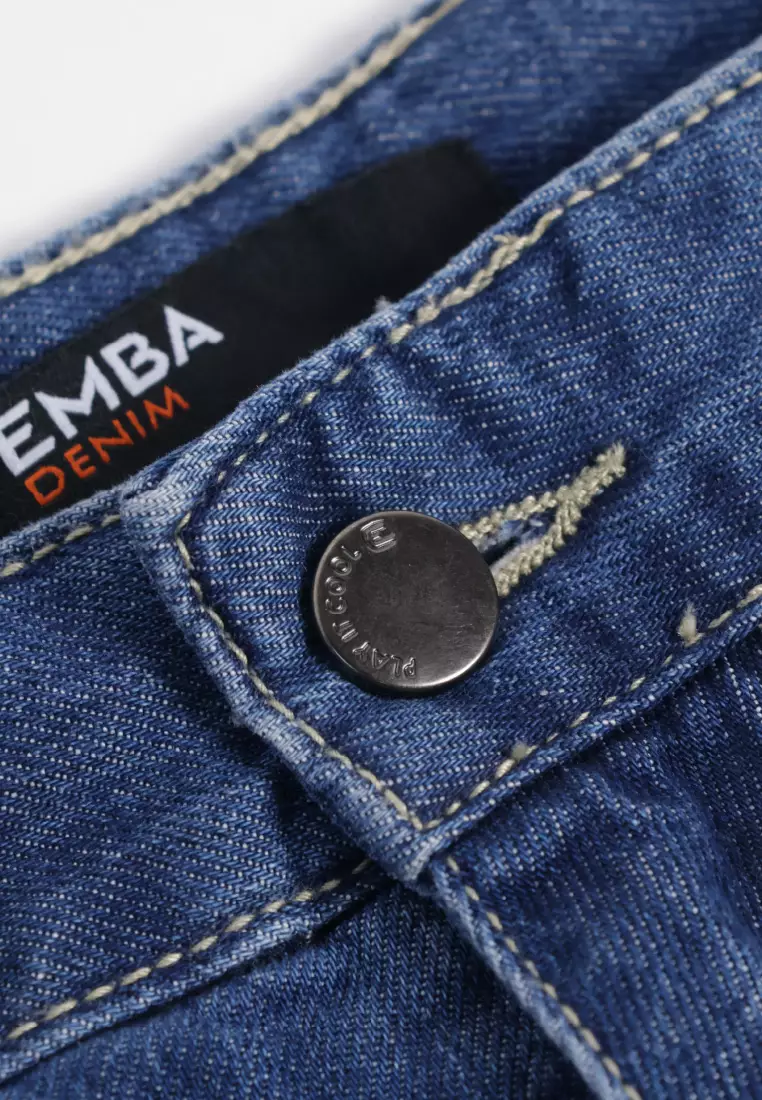 Emba Denim - Newton Celana Cargo Baggy Denim Pria Medium Stone