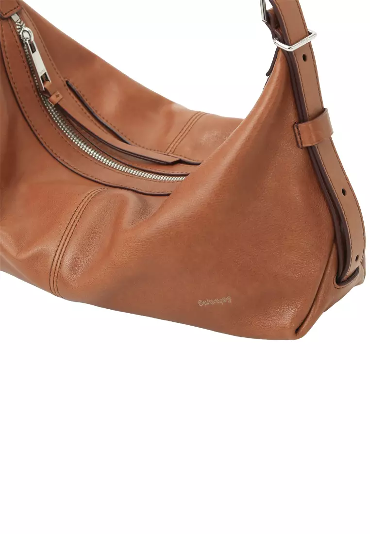 ALLEGRA Demi Hobo 單肩袋 - 焦糖色