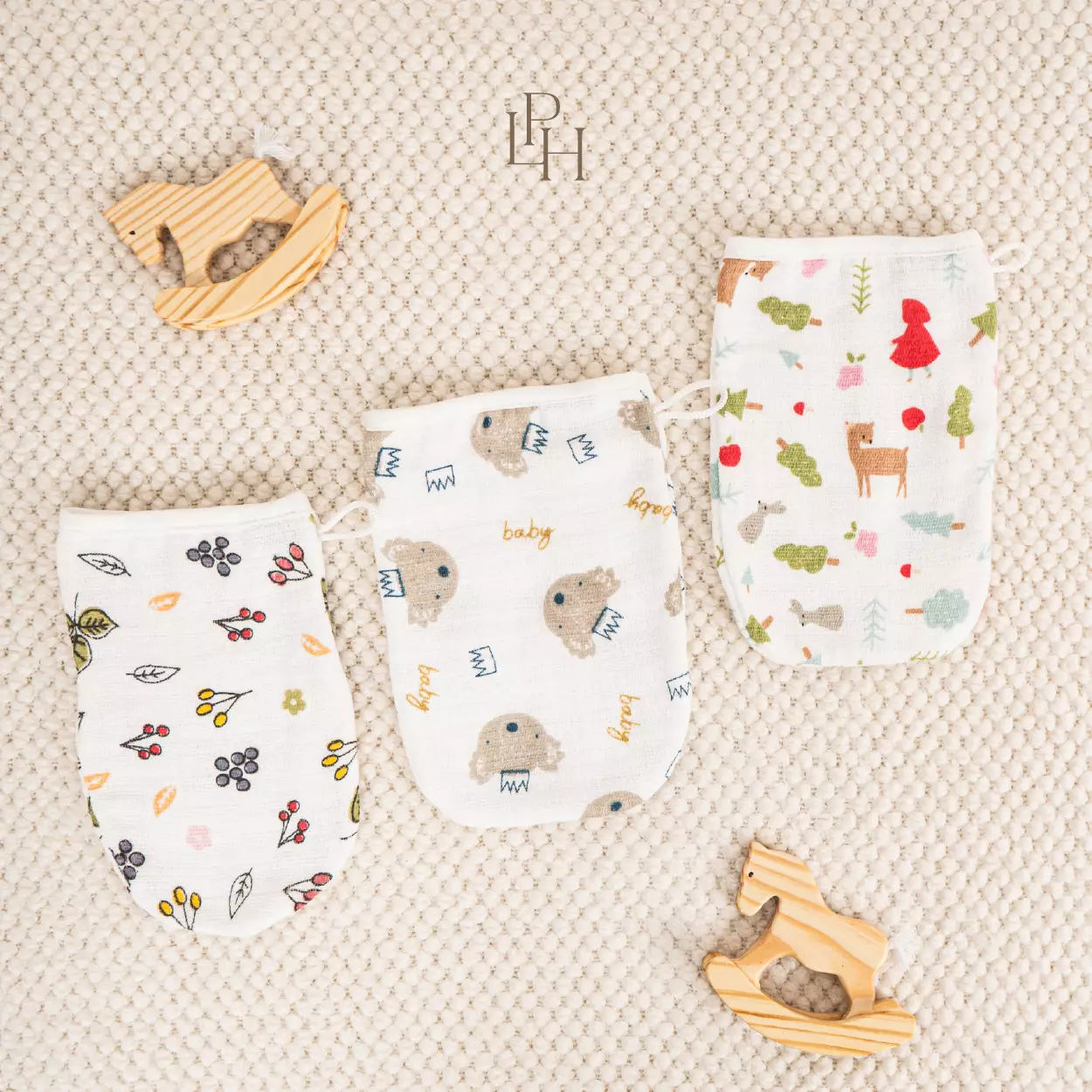 Little Palmerhaus - Washglove 10.0 Set of 2 (Waslap Bayi) Berry Leaf