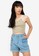 ZALORA BASICS green Floral Trim Cropped Top D0F61AA766172AGS_1
