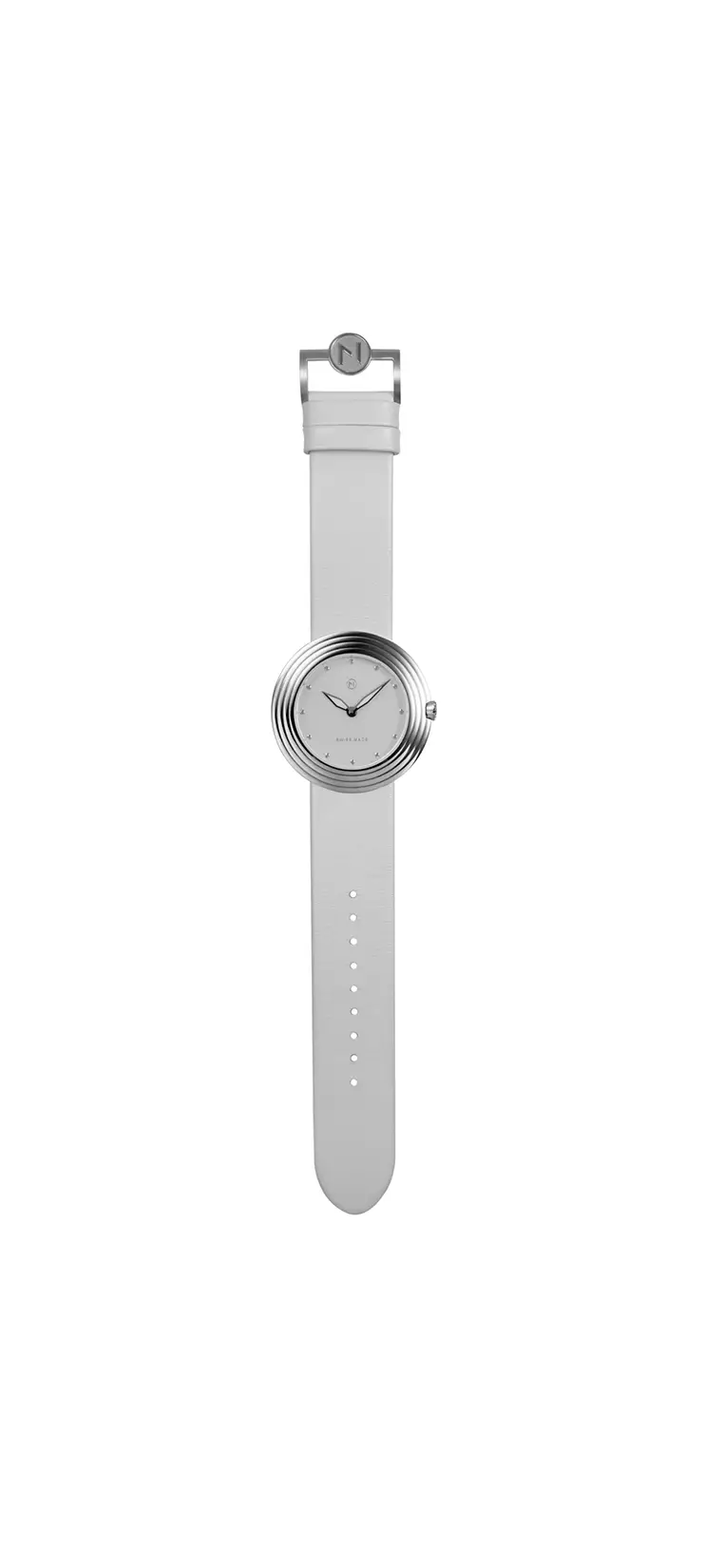NOVE Streamliner Swiss Made Quartz Leather Watch for Women 40mm White Silver B002-01