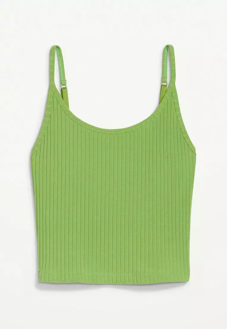 Strappy Rib-Knit Cropped Tank Top for Women