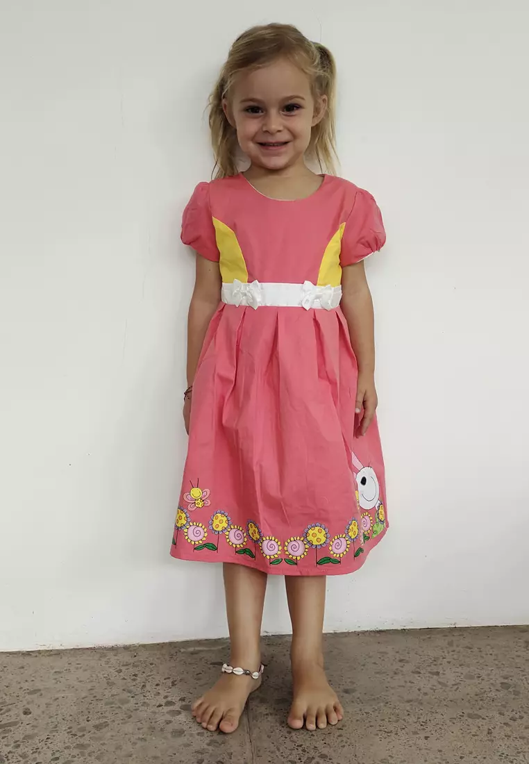 Two Mix Dress Anak Perempuan - Baju Anak Perempuan Fashion Bahan Katun Usia 1-12 Tahun 4211