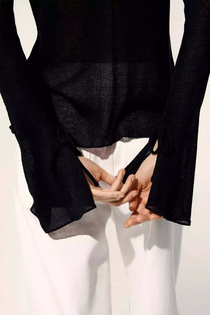 Knitted boat-neck top