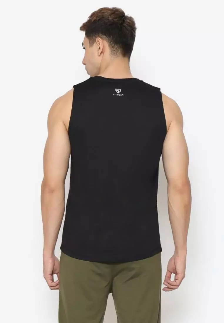 Fitwear - Muscle Tee Olahraga PRIA ADAM DRYFIT - BLACK