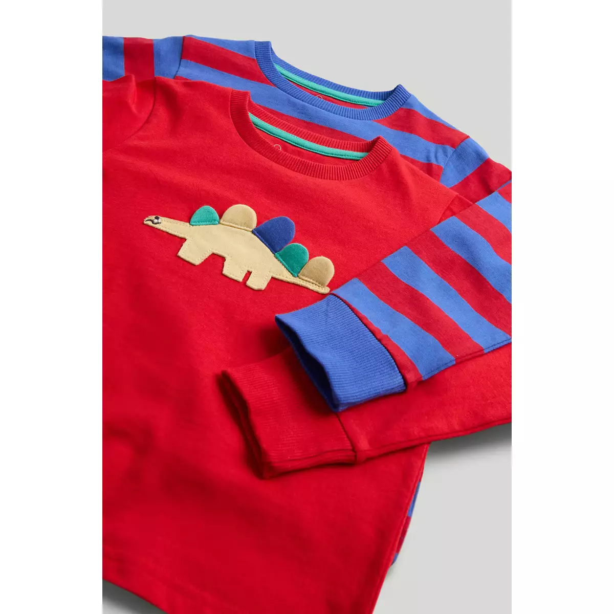 Mothercare 2 Pack Dinosaur Stripe Pyjamas - Piyama Anak Laki-laki (Multi)