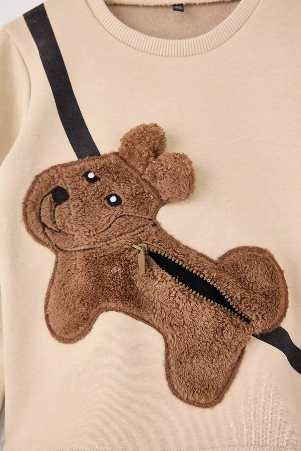 Stone Crew Neck Baggy Regular Unisex Children'S Knitted Sweatshirt Tkdaw26Sw00047