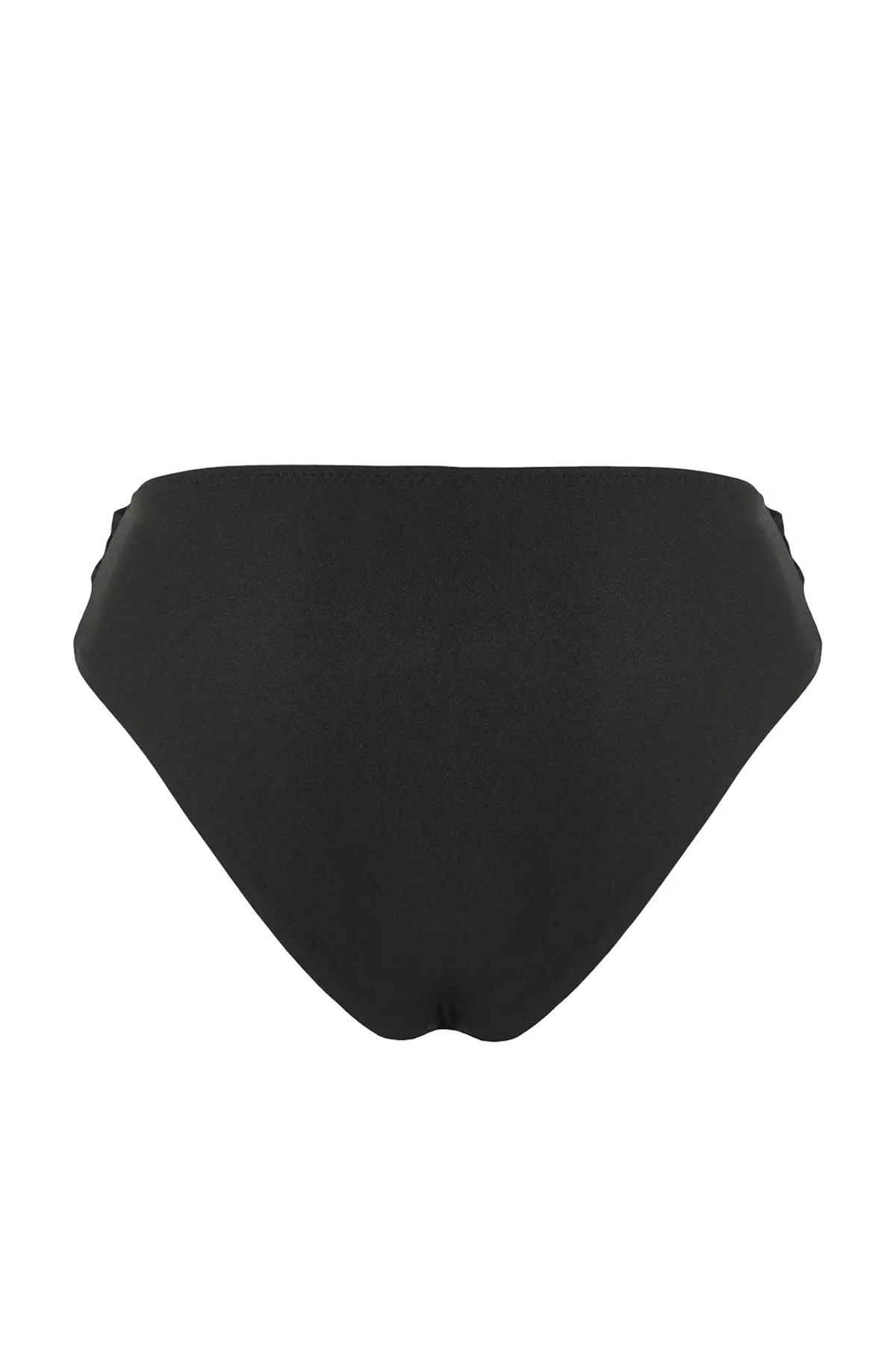 Black Knotted High Waist Hipster Bikini Bottom TBESS24BA00003