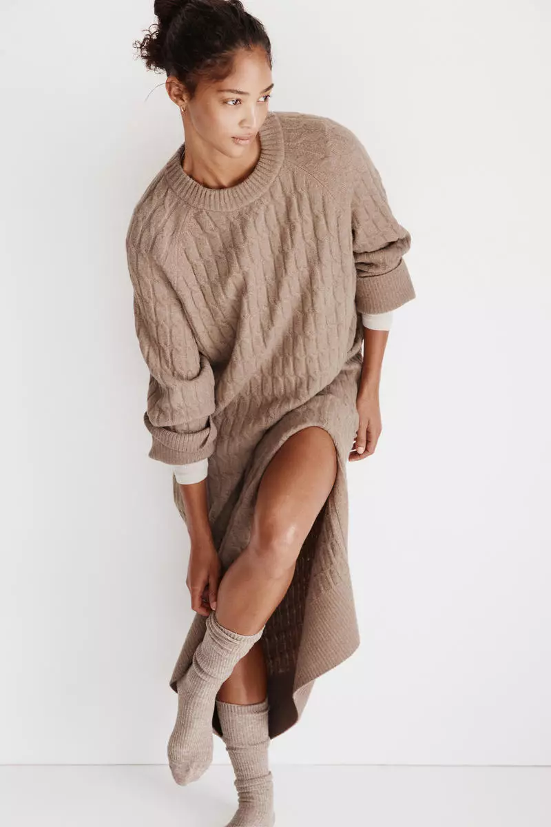 Cable-knit maxi dress