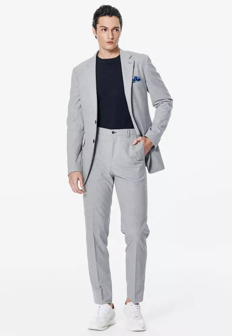 深鈷藍波紋織紋圓領針織衫