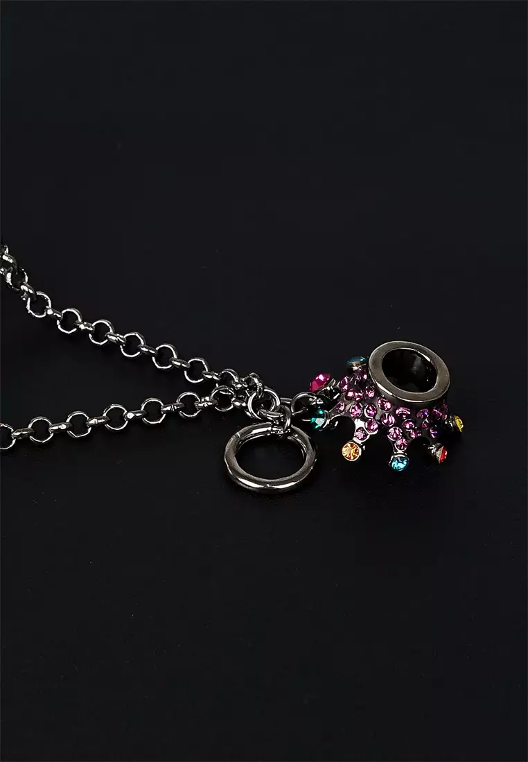Crown Bracelet with Multi-color Austrian Element Crystals