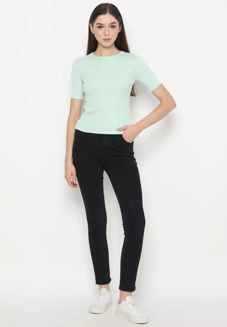 Matsuda Kaos Rib Polos Wanita Cotton T Shirt Elliot