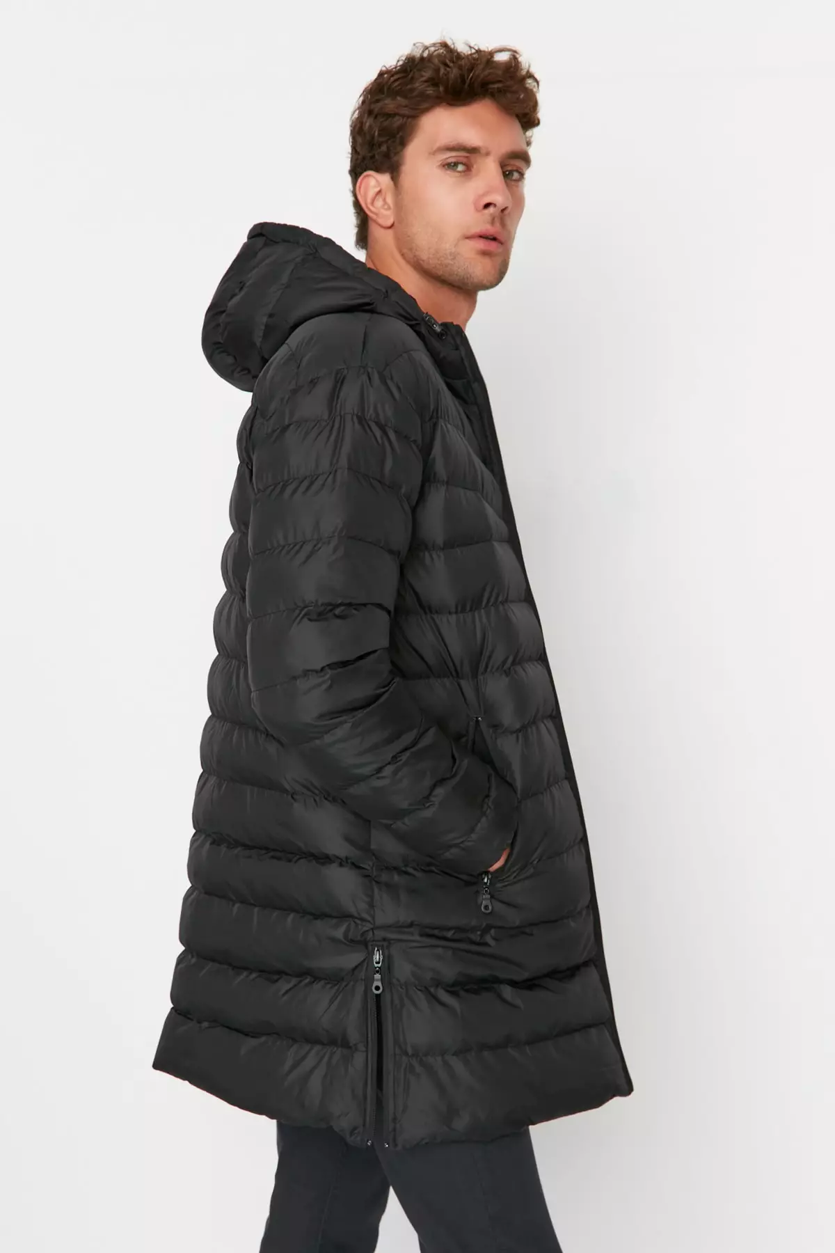 Trendyol Men s Black Regular Fit Zippered Wind Resistant Winter