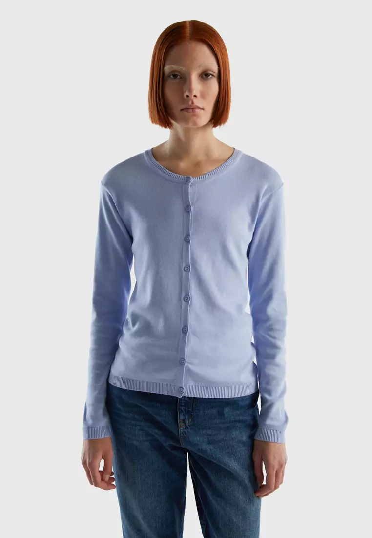 Buy United Colors of Benetton Crew neck cardigan in pure cotton