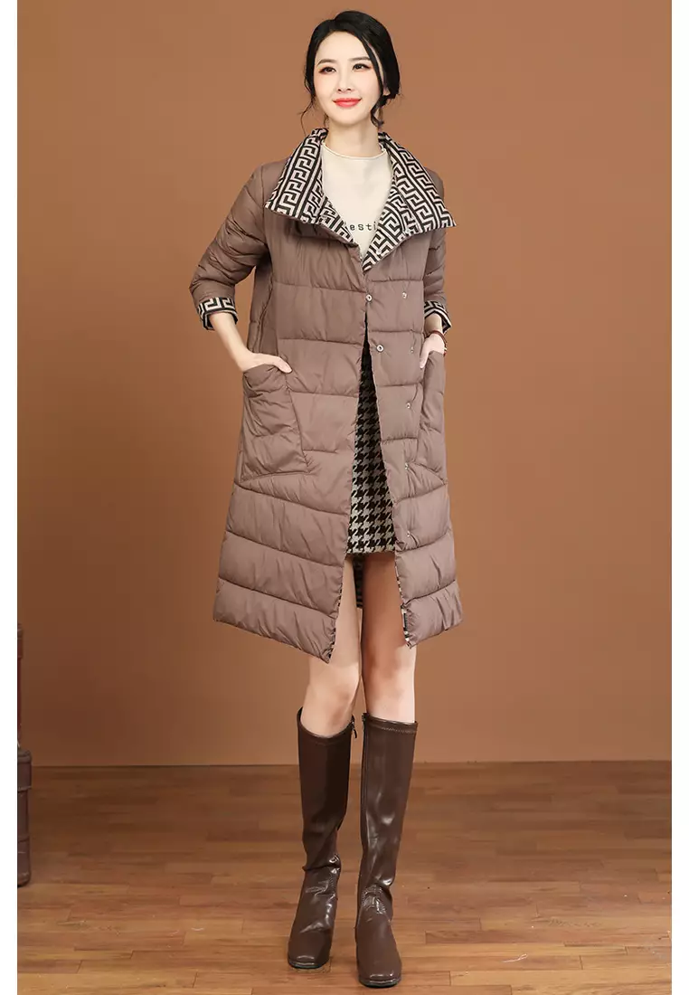Warm long jacket on sale