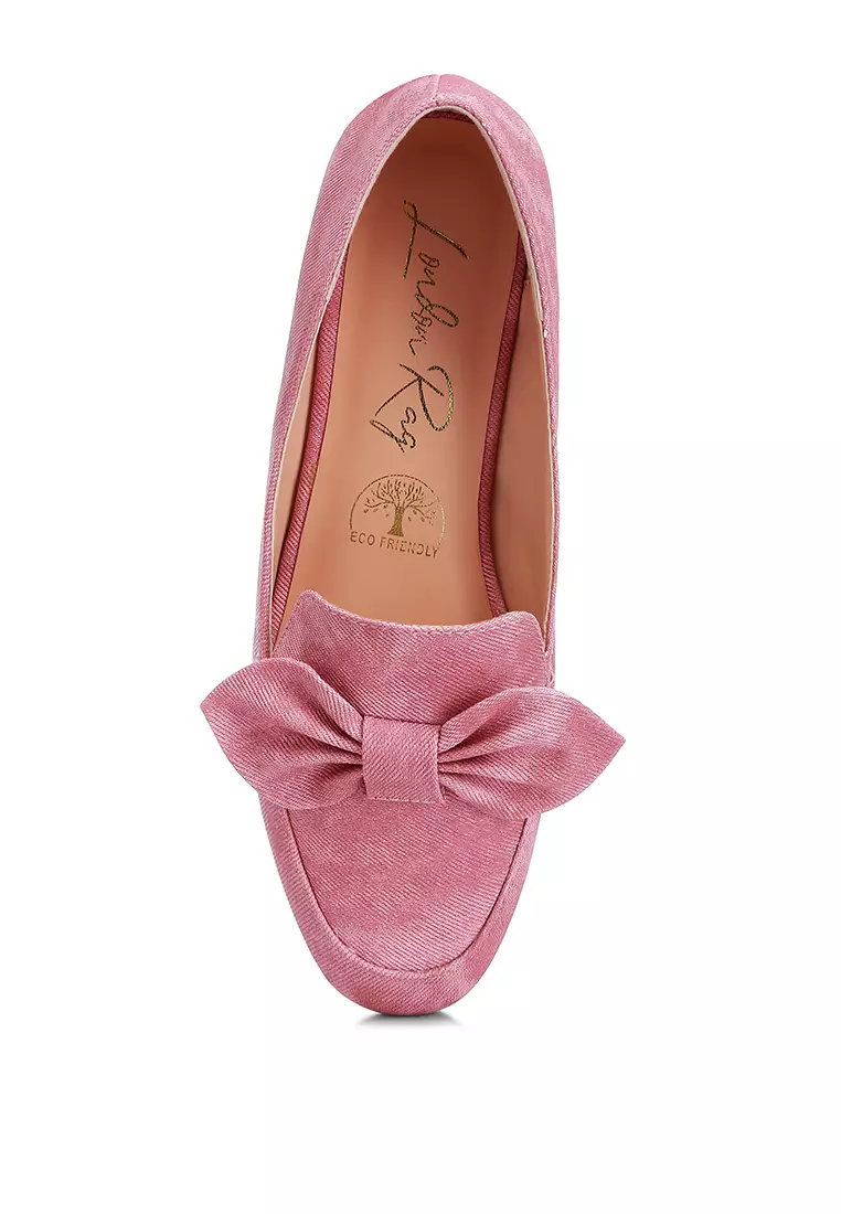 Pink bow loafers top