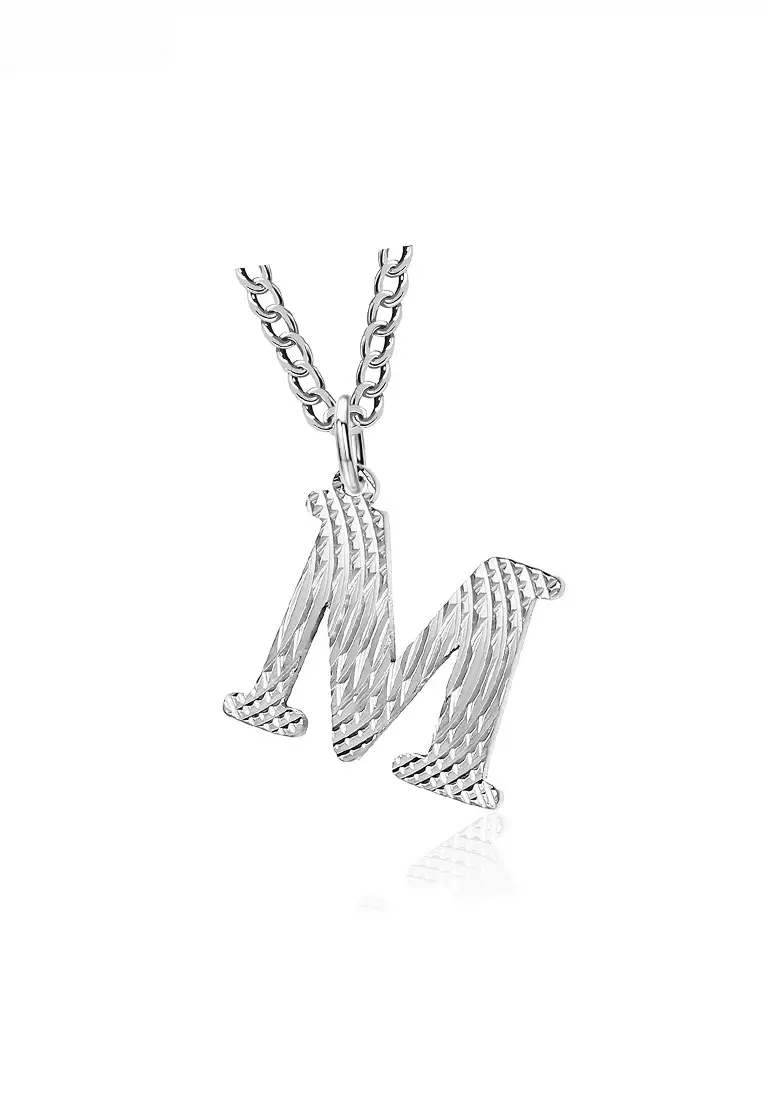 Unisex Design Titanium Steel Alphabet Pendant Necklace JW QF-DZ474