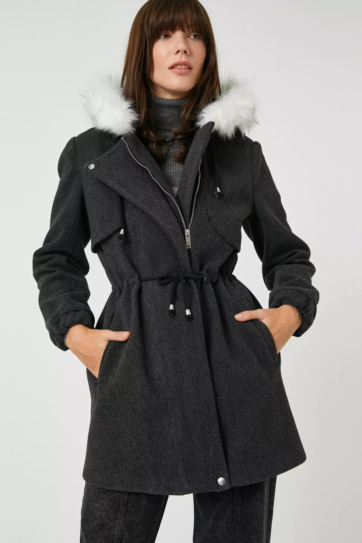 Buy KOTON Hooded Coat Plush 2024 Online