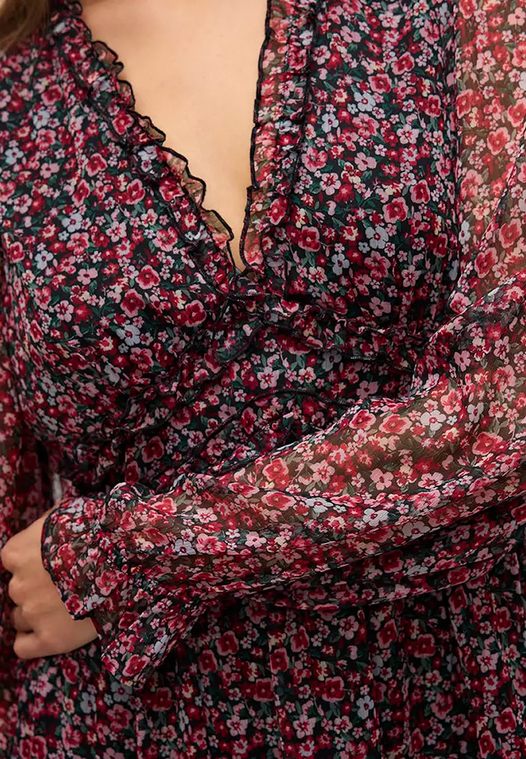 Buy Vero Moda Milla Long Sleeves Frill Dress Online | ZALORA Malaysia