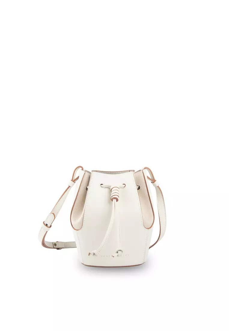 Buy Samuel Ashley Mini Chantal Drawstring Leather Bag Milk 2024