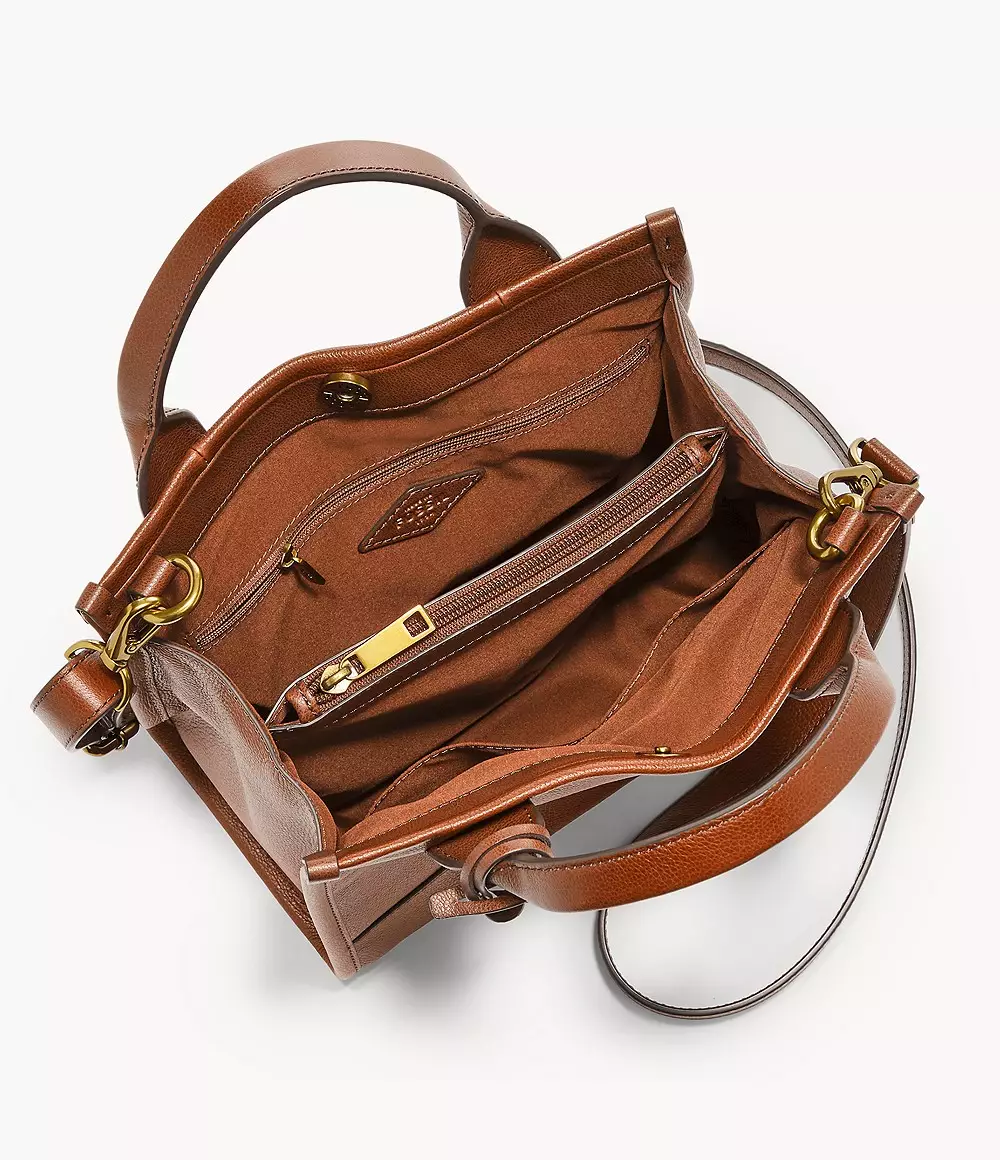 Fossil Kyler Satchel Leather Medium Brown Tas Wanita - SHB3135-210