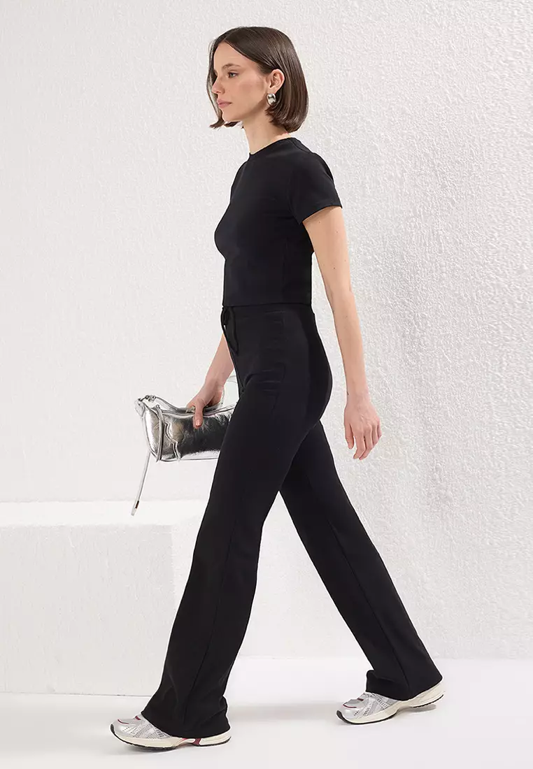 Black Fitted/Flexible Knit Upper-Lower Team TWOSS25AU00053