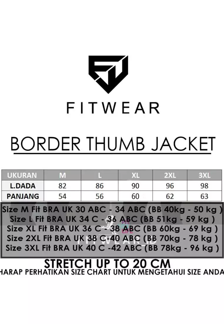 Fitwear - Jaket / Jacket Olahraga Wanita BETH B-THUMB - DARK GREY