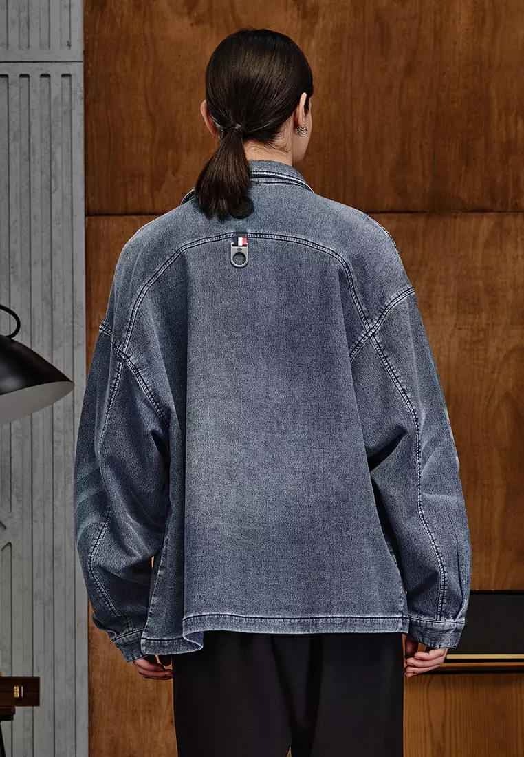 男裝 PALLADIUM LOGO 洗水牛仔外套