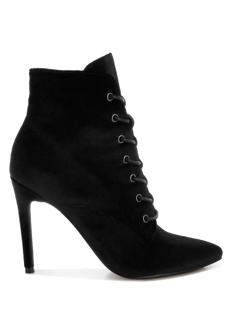 Buy London Rag Velvet High Heeled Boots in Black 2026 Online | ZALORA ...