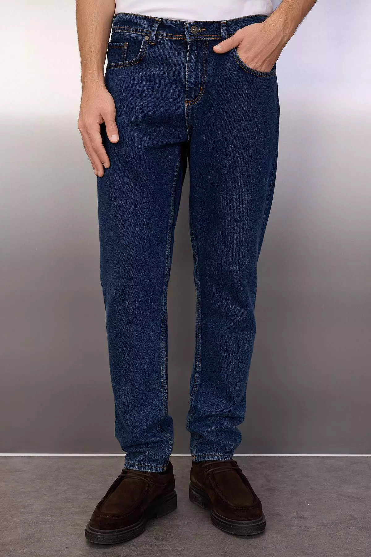 Navy 100% Cotton Essential Fit Jeans Tmnaw23Je00104