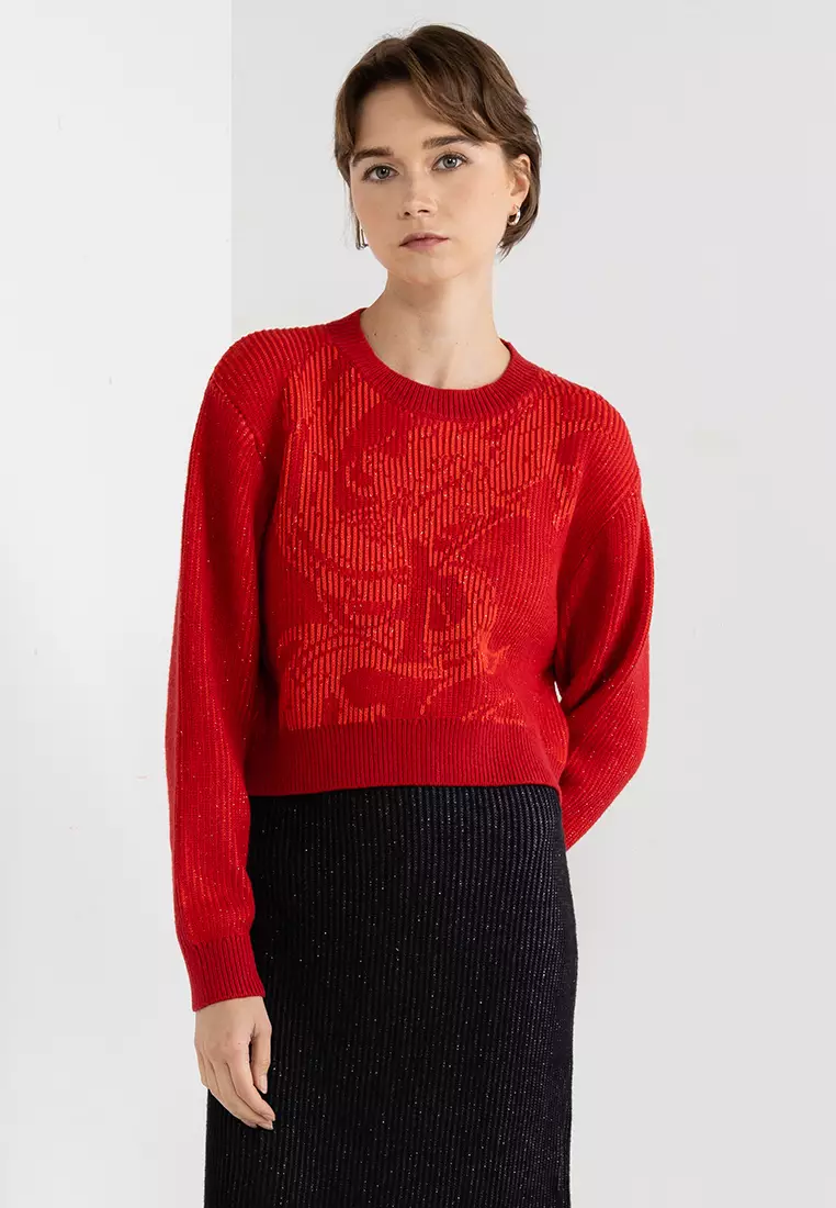 Red calvin klein top jumper