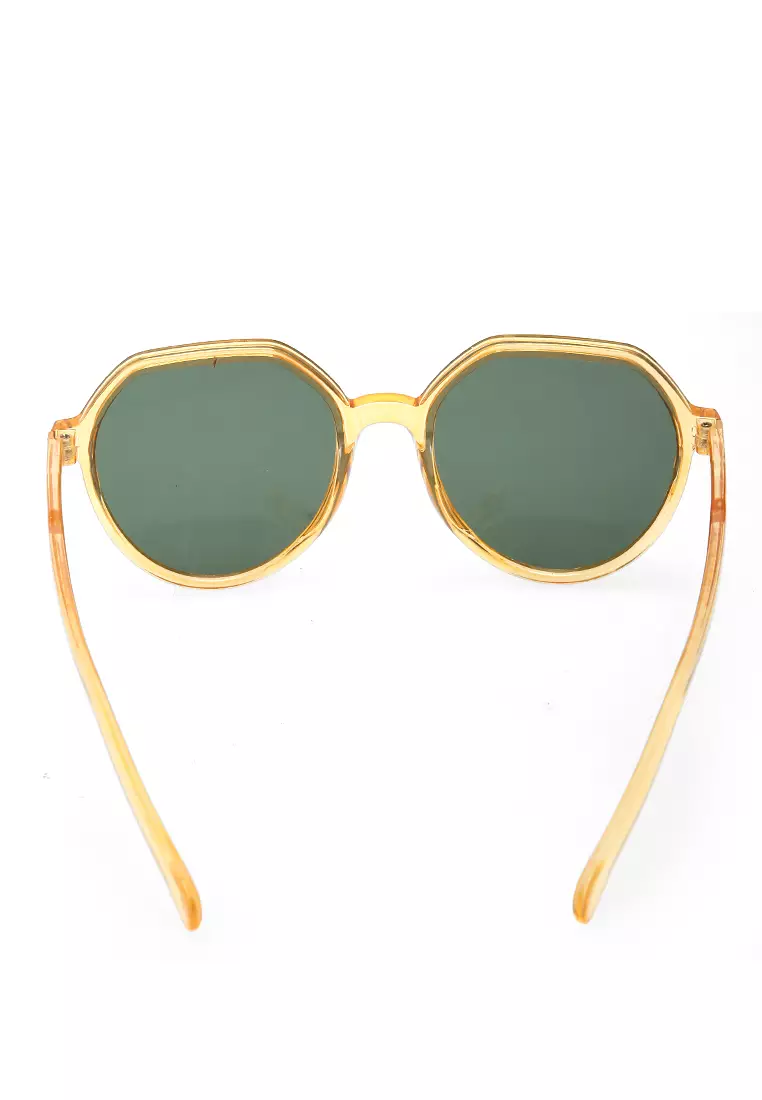 Revika Kacamata Wanita Desain Retro Elegan Sunglasess Aksesoris Fashion Material Plastic ORIGINAL - Yellow Green