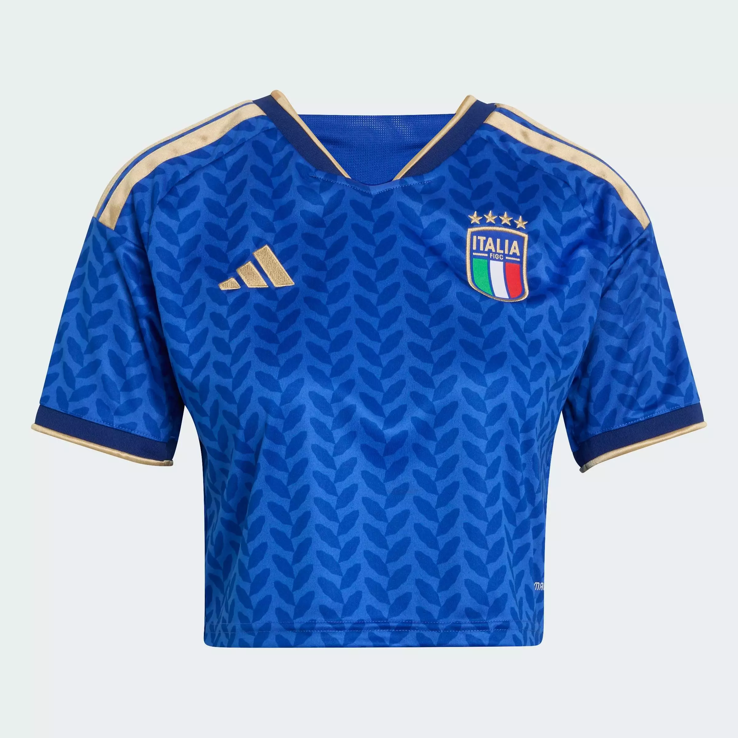 Football Italy 26 Home Cropped Jersey Women Blue KE8081