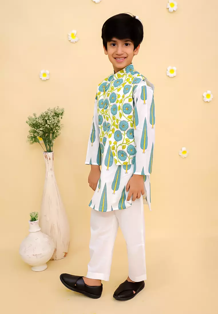 Sweetlime By AS Denim Co-ord Set Boys Cotton | The Mom Store