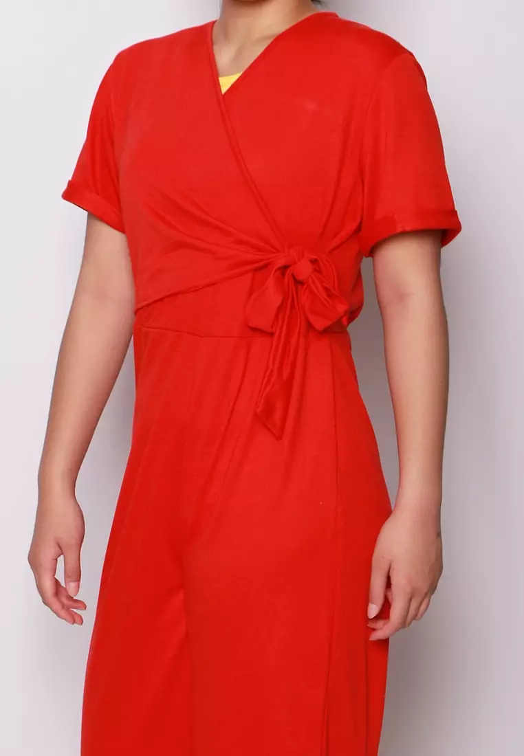 Jumpsuit 3/4 with Waist Bow