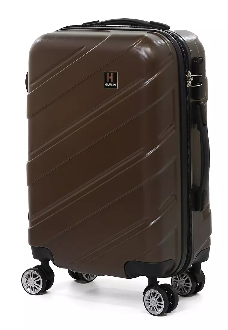 Carlton Koper Hardcase Unisex Size 20Inch Suitcase Combination Lock Large Compartment Material ABS+PVC Coated ORIGINAL - Brown