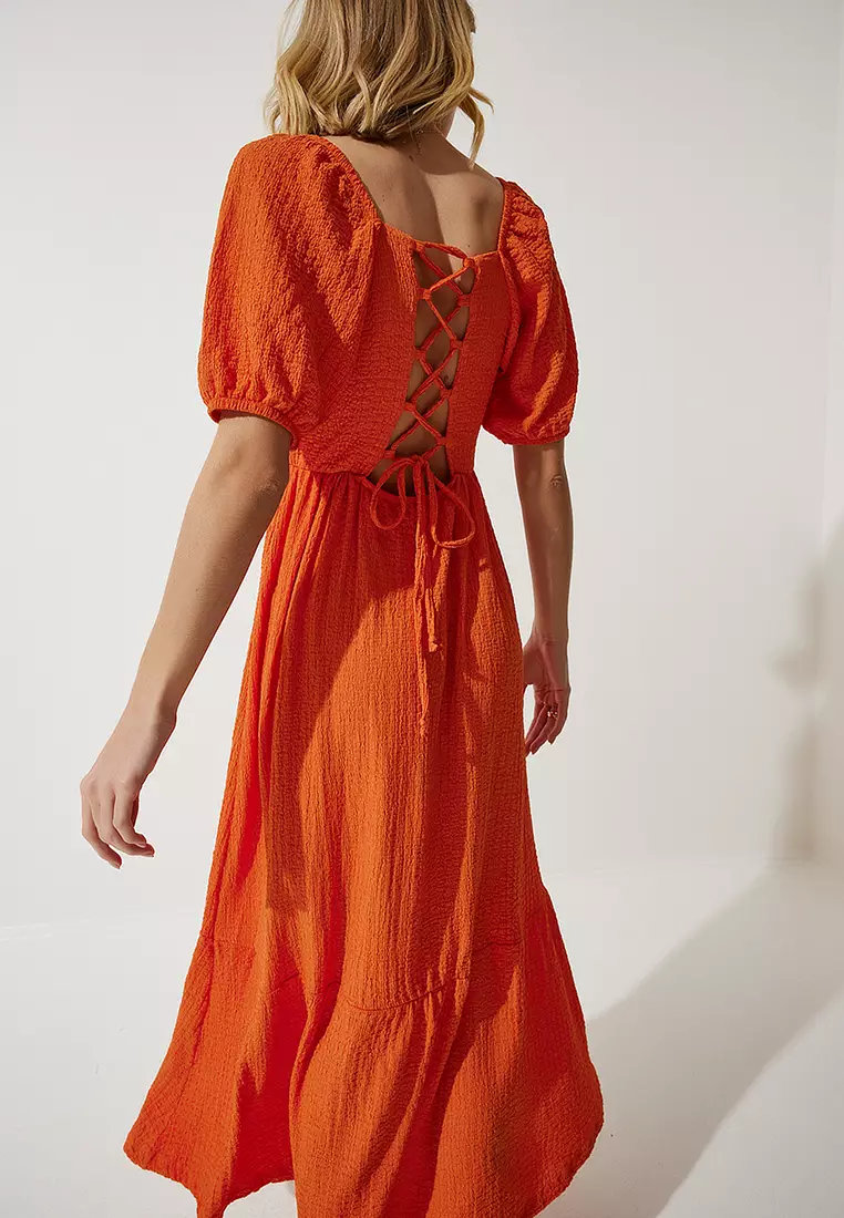 Lace-up Midi Dress