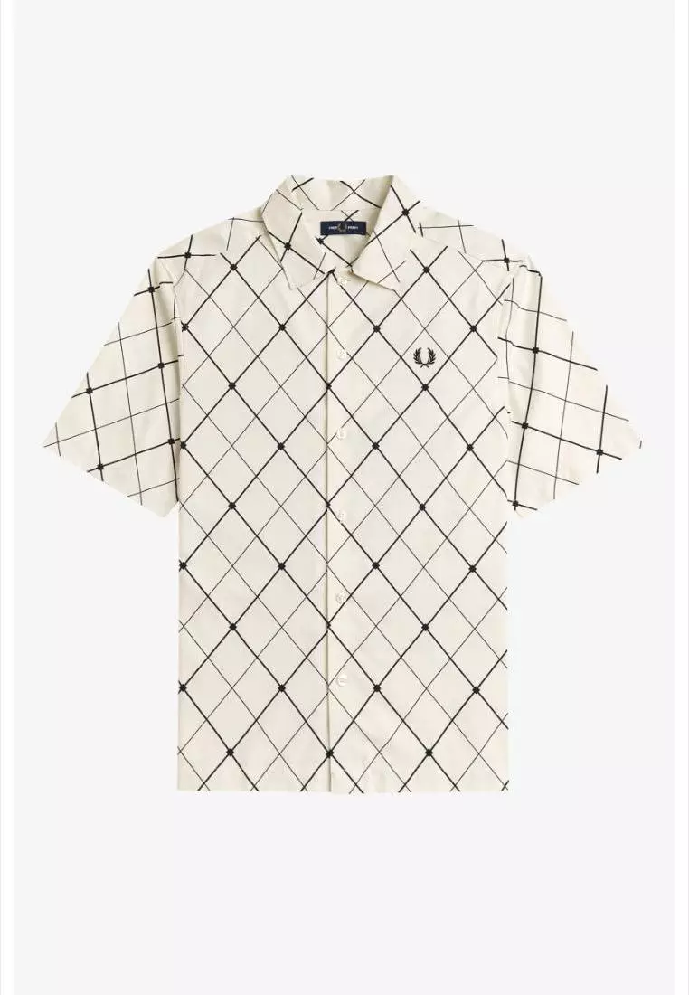 Buy FRED PERRY Fred Perry M2521 Argyle Shirt (Ecru) 2026 Online