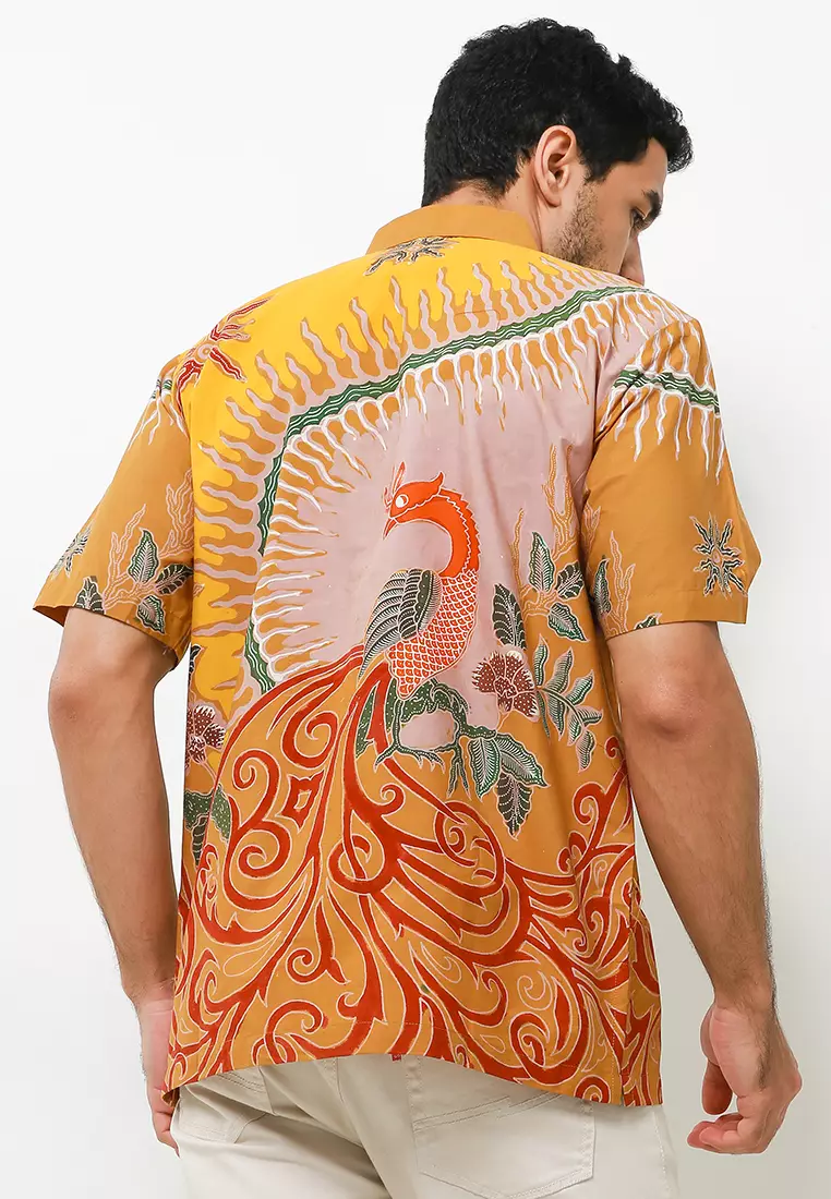 Pranadipa Kemeja Batik Tulis Premium Pria Casual Modern Lengan Pendek