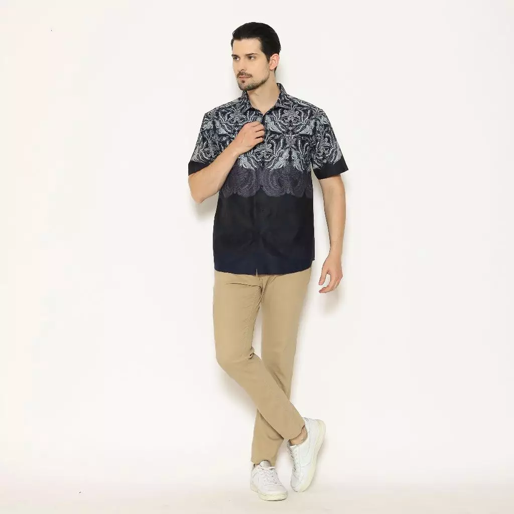 AMK Kemeja Batik Pria Lengan Pendek SHB Sahala S/S Blue