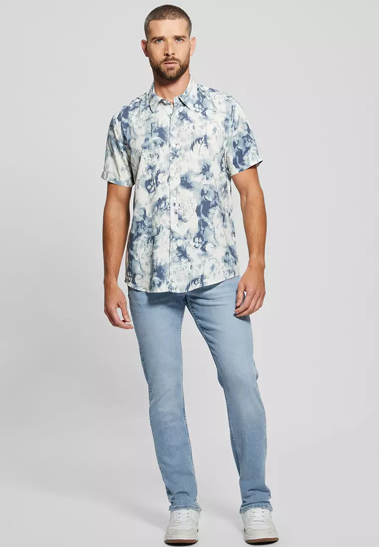 Short Sleeves Wayco Sateen Floral Shirt