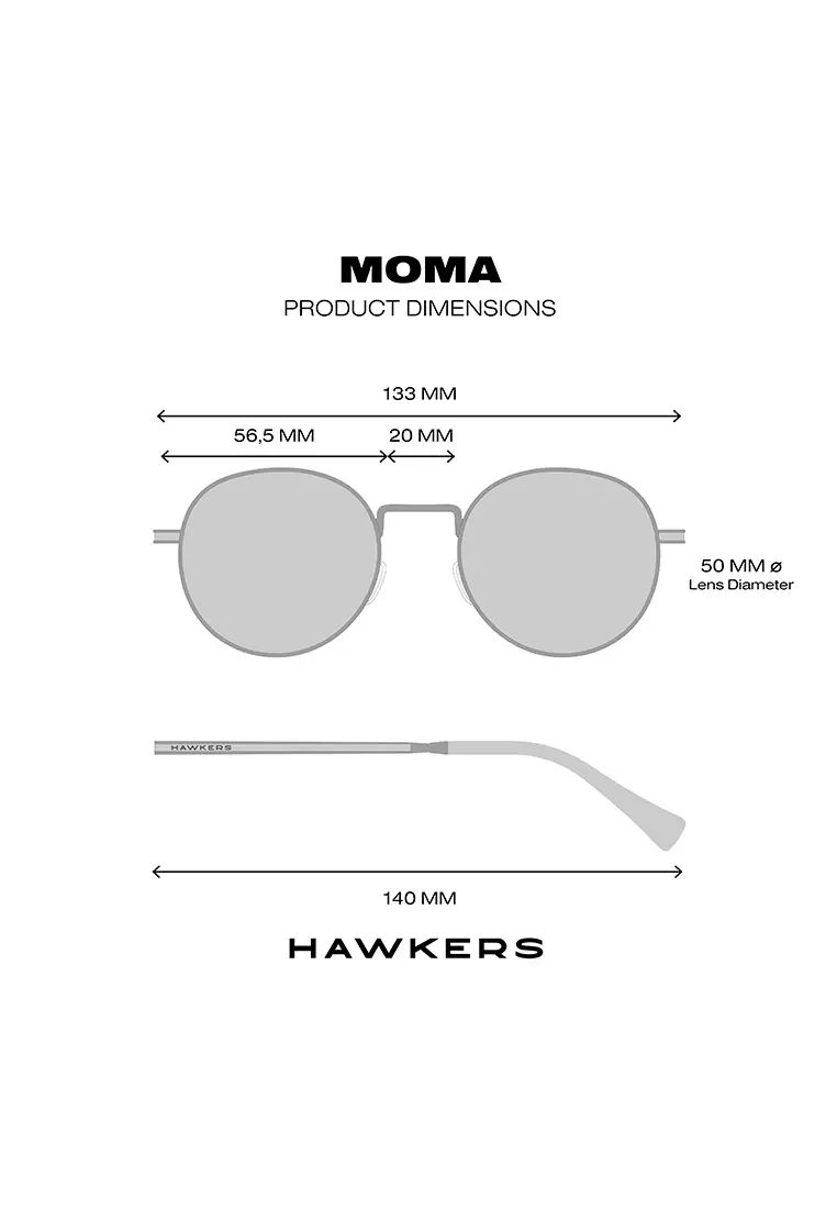 HAWKERS POLARIZED Gold Havana MOMA Sunglasses for Men and Women, Unisex. UV400 Protection. Official Product designed in Spain