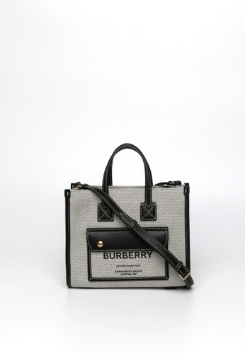 Burberry black Mini Two-Tone Canvas And Leather Freya Tote Crossbody bag/Tote bag A3BB6AC16C8899GS_1