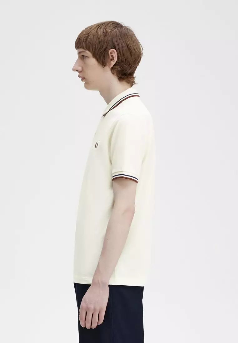 Buy Fred Perry Fred Perry M3600 Twin Tipped Fred Perry Shirt (Ecru ...