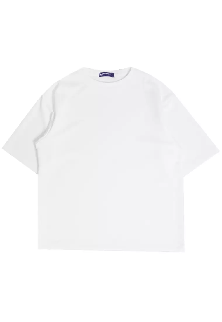 MTM61 kaos oversize tebal scuba couple putih forever putih